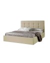 Letto matrimoniale contenitore ecopelle crema Prima 174x208x107H