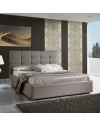 Letto matrimoniale contenitore ecopelle tortora Prima 174x208x107H