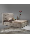 Letto matrimoniale contenitore ecopelle tortora Peninsula 180x233x120H