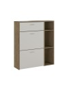 Scarpiera Takimi columella e cashmere 2 ante a ribalta e cassetto 90x26x101,5H