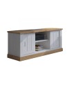 Mobile porta TV colore pino bianco e rovere vano a giorno e 2 ante scorrevoli AnthonyIII 145x46x60H
