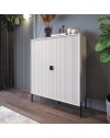 Mobile alto Lotus 2 ante con frontali cannettati colore cashmere opaco 103,6x39,6x129,4H