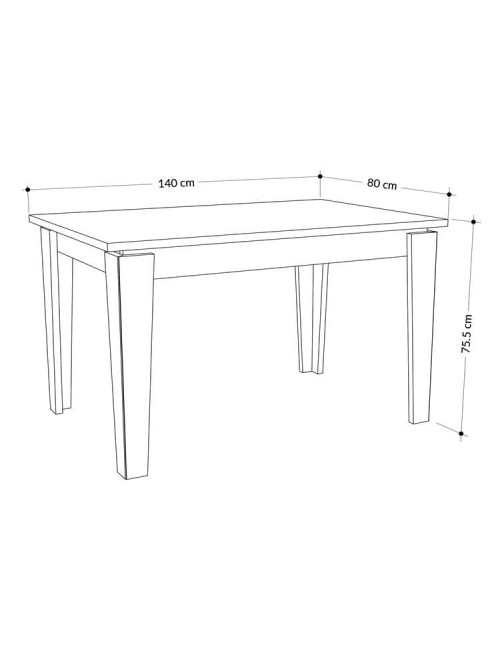 Tavolo allungabile 140x80 cm Tolmen colore retro grey