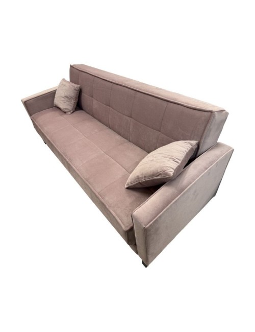 Divano funzione letto e contenitore Legen 3 Posti in vellutino rosa antico 210x85x87H