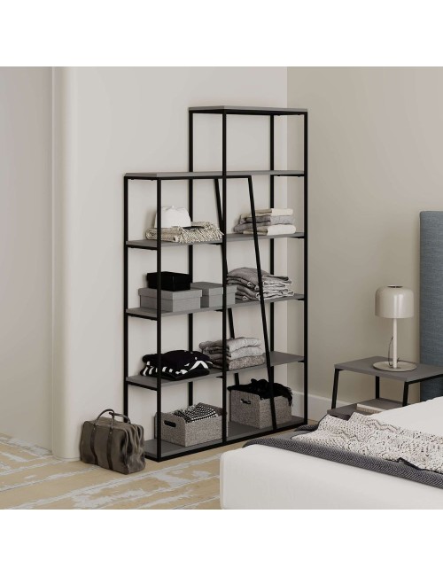 Libreria Pal antracite con 5 ripiani 110x29x178H– Design moderno e funzionale