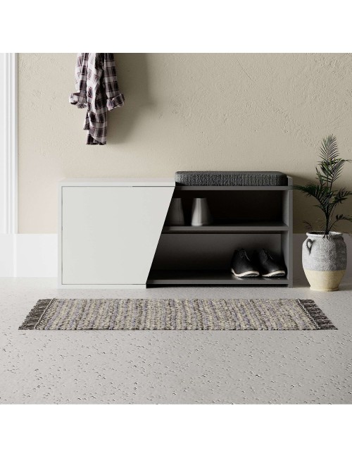 Scarpiera panca Fiona 104.6x37.5x47.2 colore bianco antracite