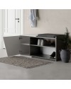 Scarpiera panca Fiona 104.6x37.5x47.2 colore bianco antracite
