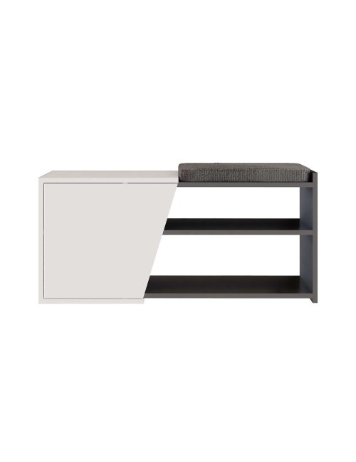 Scarpiera panca Fiona 104.6x37.5x47.2 colore bianco antracite
