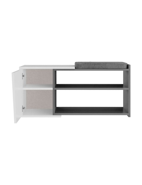 Scarpiera panca Fiona 104.6x37.5x47.2 colore bianco antracite