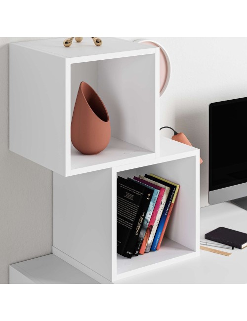 Scrivania con libreria Balance 153,5x60x140 colore bianco