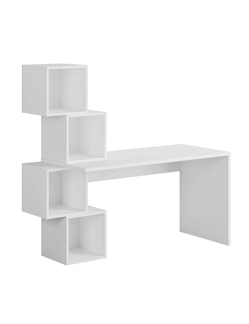 Scrivania con libreria Balance 153,5x60x140 colore bianco