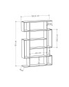 Libreria Mito bianco vintage e retro grey 108,5x25,5x161 cm – Stile Moderno e Funzionalità in un Design Unico