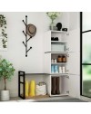Mobile Ingresso Mello colore bianco e antracite con appendiabiti 109x39x149H