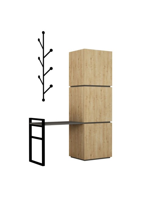Mobile Ingresso Mello colore rovere e antracite con appendiabiti 109x39x149H