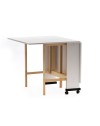Tavolo Salvaspazio Trio Pieghevole 24x90x78 cm Bianco Frassinato