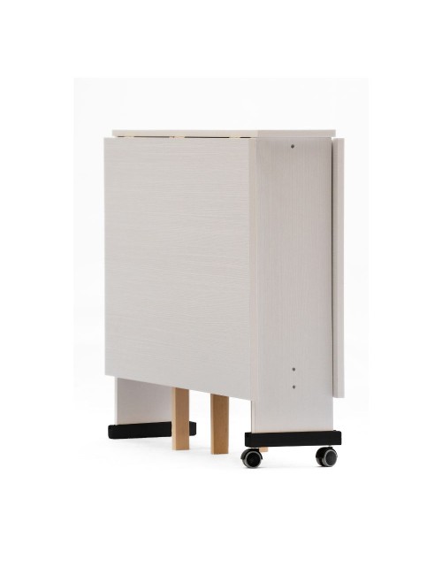Tavolo Salvaspazio Trio Pieghevole 24x90x78 cm Bianco Frassinato