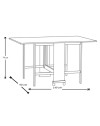Tavolo Salvaspazio Trio Pieghevole 24x90x78 cm Bianco Frassinato