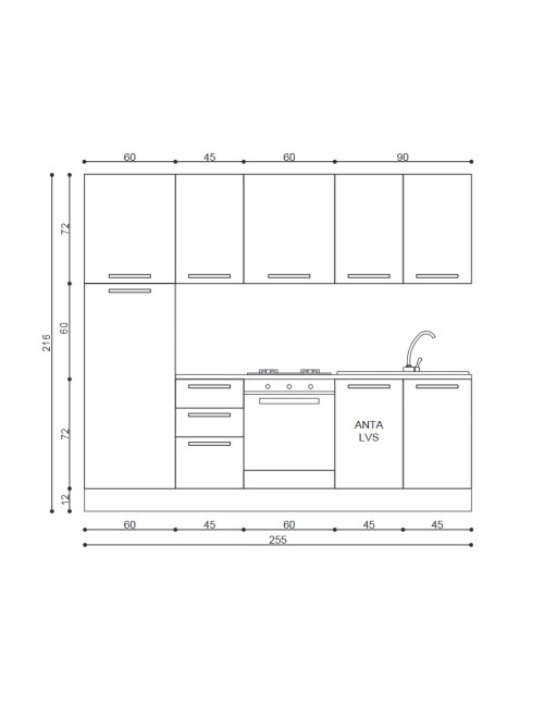 Cucina Lineare Moderna Elettrodomestici Inclusi Licola 255 Prezzo