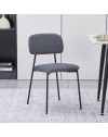 Sedia Shen in vellutino grigio e gambe in metallo nero 44x49x78H