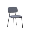 Sedia Shen in vellutino grigio e gambe in metallo nero 44x49x78H