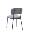 Sedia Shen in vellutino grigio e gambe in metallo nero 44x49x78H