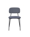 Sedia Shen in vellutino grigio e gambe in metallo nero 44x49x78H