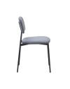 Sedia Shen in vellutino grigio e gambe in metallo nero 44x49x78H