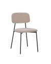 Sedia Shen in vellutino taupè e gambe in metallo nero 44x49x78H