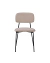 Sedia Shen in vellutino taupè e gambe in metallo nero 44x49x78H