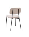 Sedia Shen in vellutino taupè e gambe in metallo nero 44x49x78H