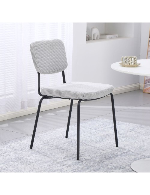 Sedia imbottita Juno grigio chiaro 44x55x83H – Il comfort in stile industriale