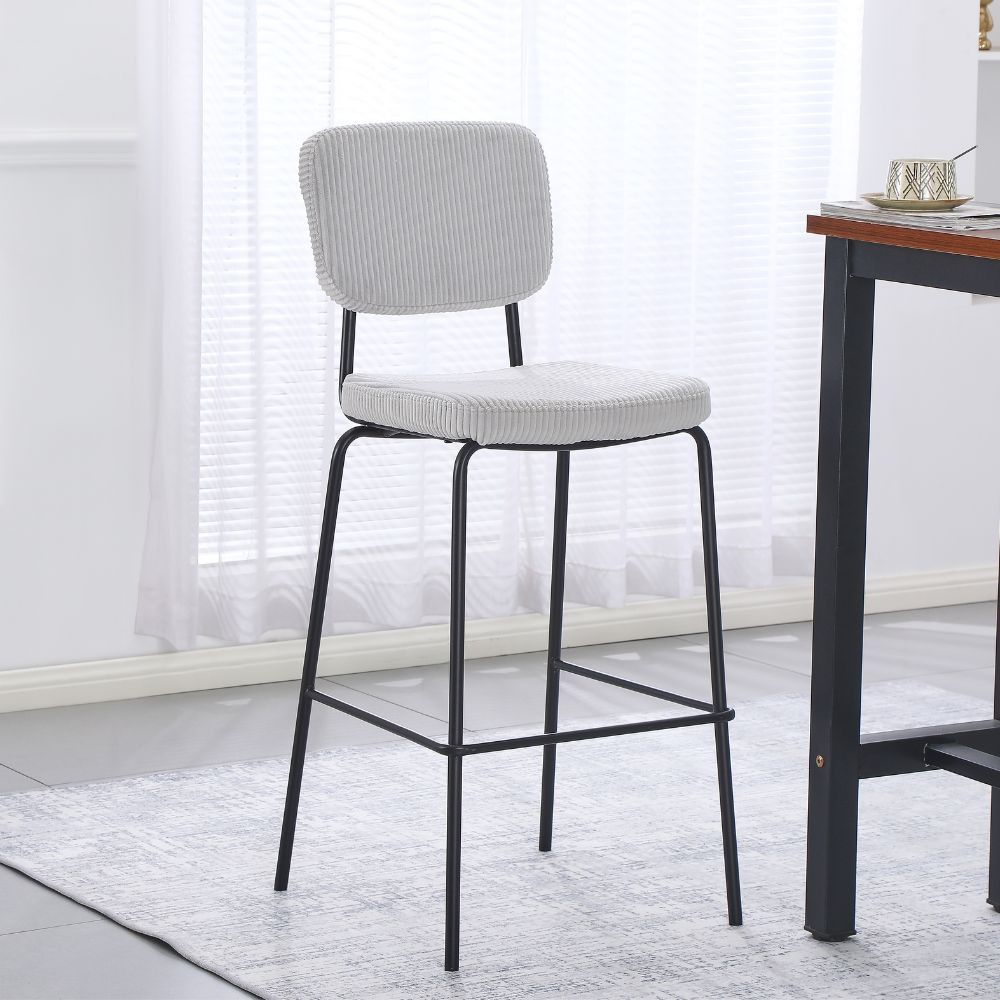 Sgabello imbottito Juno grigio chiaro 43x52,5x111H – Il comfort in stile industriale