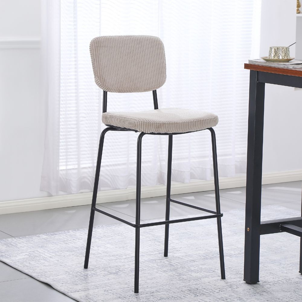 Sgabello imbottito Juno taupè 43x52,5x111H – Il comfort in stile industriale