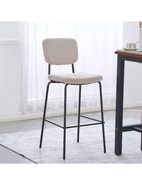 Sgabello imbottito Juno taupè 43x52,5x111H – Il comfort in stile industriale