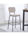 Sgabello imbottito Juno taupè 43x52,5x111H – Il comfort in stile industriale