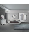 Camera da letto Marsida bianco larice con armadio scorrevole serigrafato – Eleganza e funzionalità per la tua zona notte