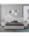 Camera da letto Marsida bianco larice con armadio scorrevole serigrafato – Eleganza e funzionalità per la tua zona notte