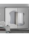 Camera da letto Marsida bianco larice con armadio scorrevole serigrafato – Eleganza e funzionalità per la tua zona notte