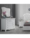 Camera da letto Marsida bianco larice con armadio scorrevole serigrafato – Eleganza e funzionalità per la tua zona notte
