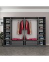 Armadio Kale 6 ante battenti effetto cannettato antracite 270x52x210H – Eleganza e capienza