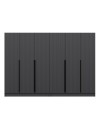 Armadio Kale 6 ante battenti effetto cannettato antracite 270x52x210H – Eleganza e capienza