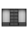 Armadio Kale 6 ante battenti effetto cannettato antracite 270x52x210H – Eleganza e capienza