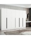Armadio Kale 6 ante battenti effetto cannettato bianco 270x52x210H – Eleganza e capienza