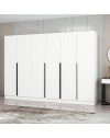 Armadio Kale 6 ante battenti effetto cannettato bianco 270x52x210H – Eleganza e capienza