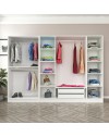 Armadio Kale 6 ante battenti effetto cannettato bianco 270x52x210H – Eleganza e capienza