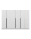 Armadio Kale 6 ante battenti effetto cannettato bianco 270x52x210H – Eleganza e capienza