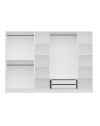 Armadio Kale 6 ante battenti effetto cannettato bianco 270x52x210H – Eleganza e capienza