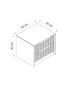 Comodino Kale antracite effetto cannettato due cassetti incassati 53x45x45H