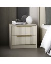 Comodino Kale cashmere effetto cannettato due cassetti incassati 53x45x45H