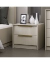 Comodino Kale cashmere effetto cannettato due cassetti incassati 53x45x45H